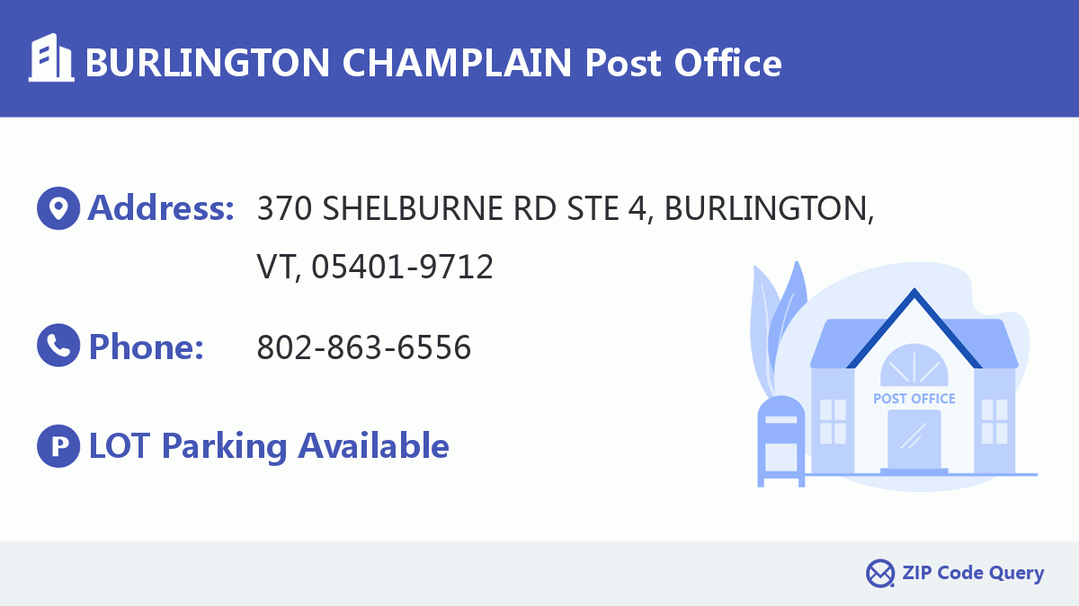 Post Office:BURLINGTON CHAMPLAIN