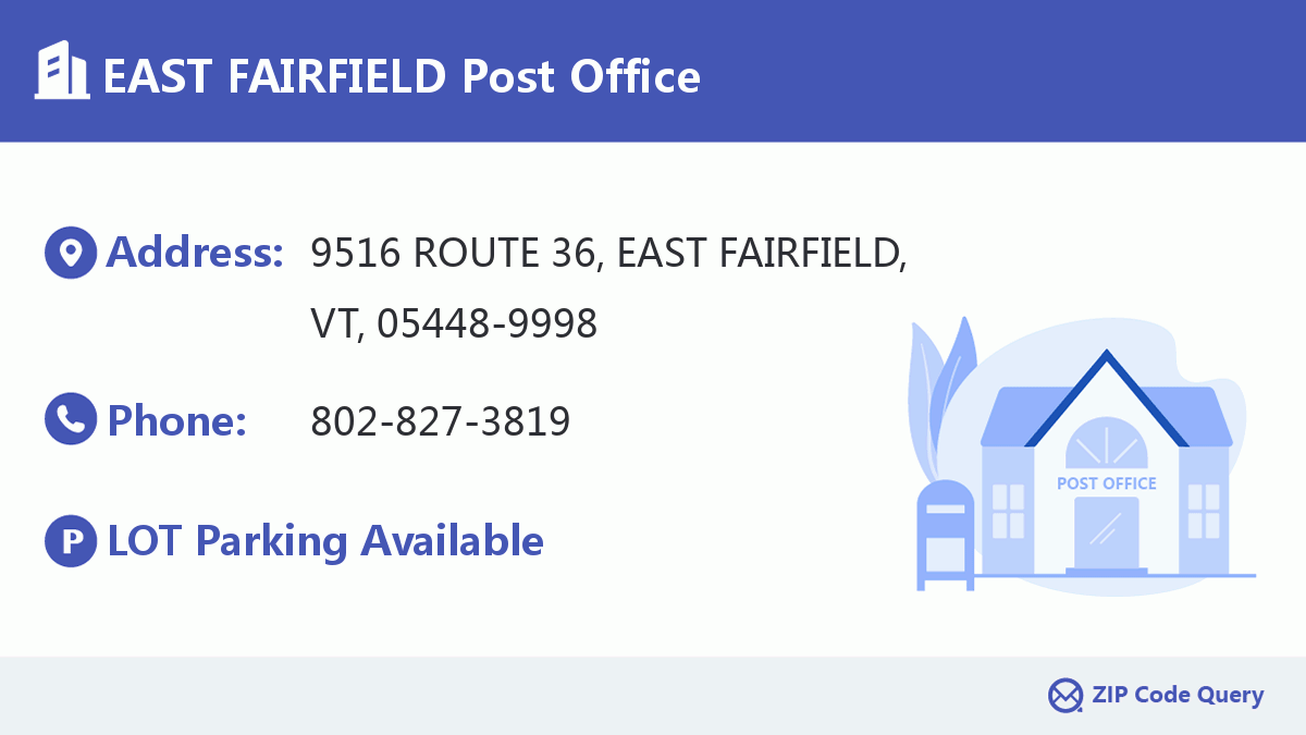 Post Office:EAST FAIRFIELD