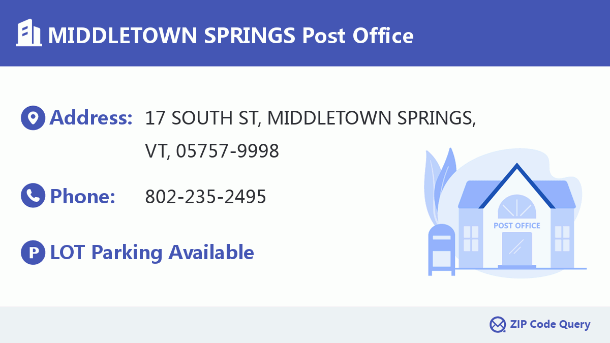 Post Office:MIDDLETOWN SPRINGS