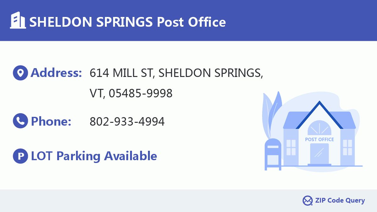 Post Office:SHELDON SPRINGS