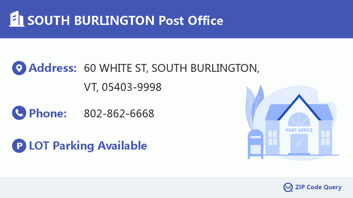 Post Office:SOUTH BURLINGTON
